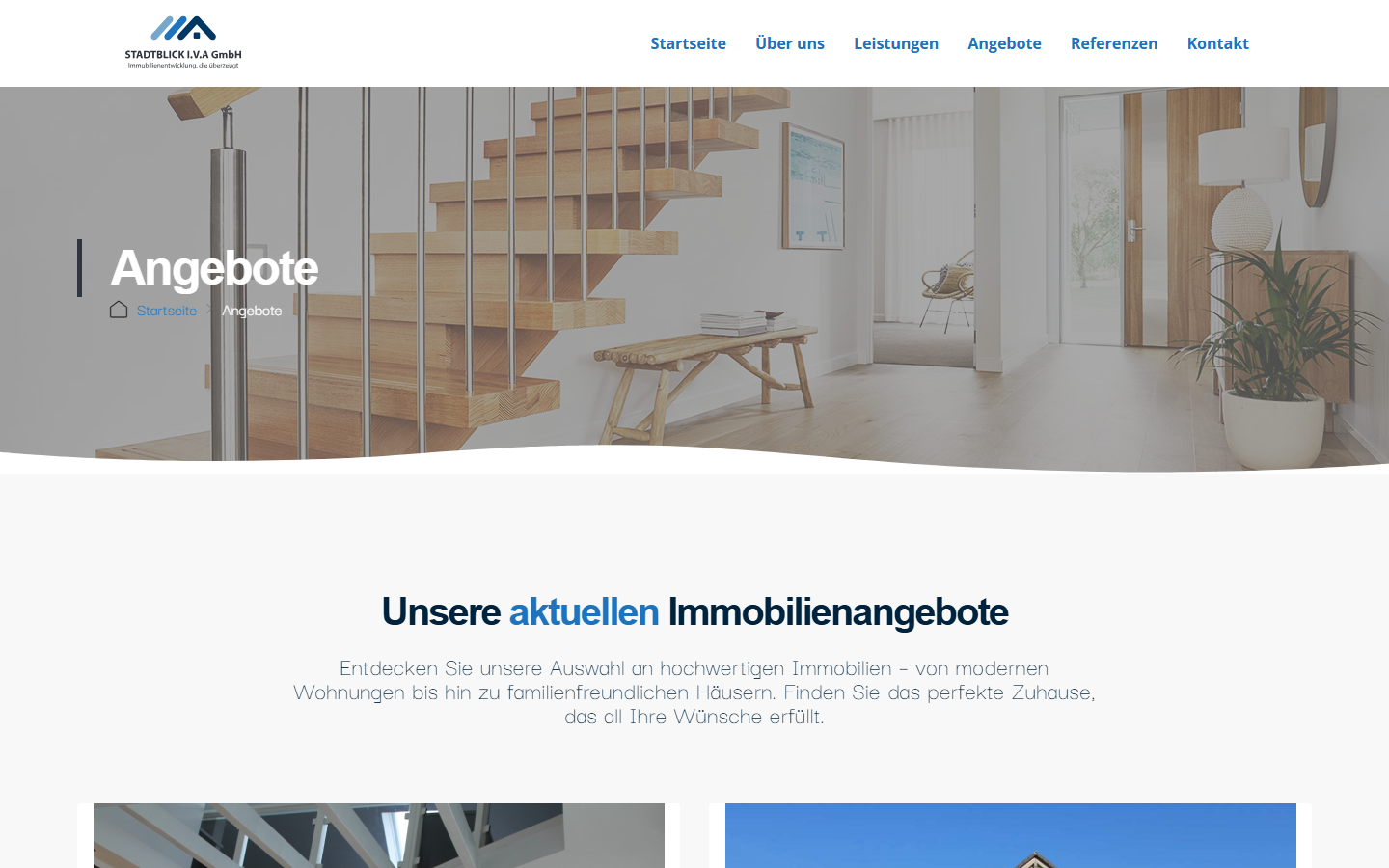 Website für Stadtblick IVA Immobilienentwicklung Einblick 3